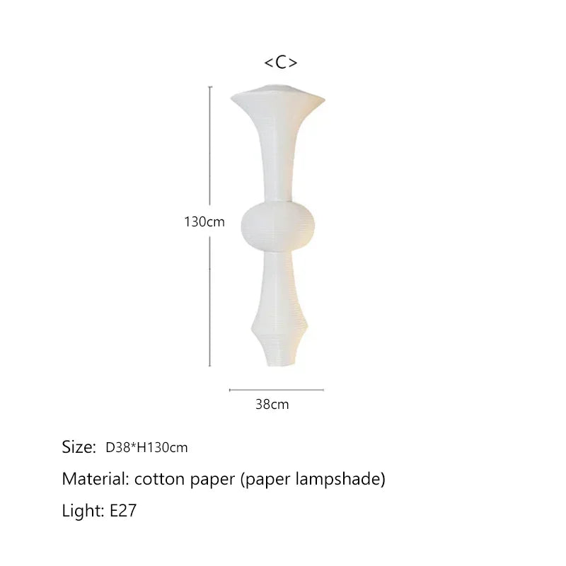 DecorBites™ Japanese Cotton Paper Pendant Lamp Wabi Sabi Chandelier with E27 Bulb