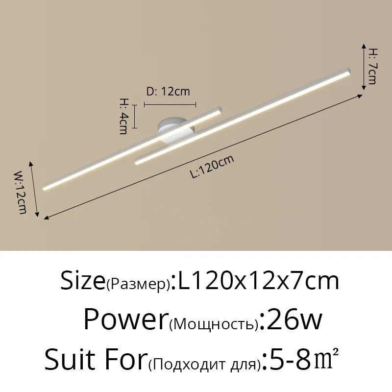 DecorBites™ LED Strip Chandelier Modern Creative Ceiling Lamp for Aisle Corridor Balcony Lighting