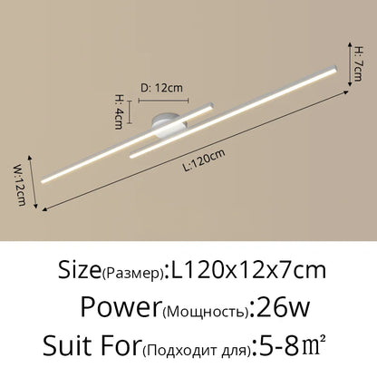 DecorBites™ LED Strip Chandelier Modern Creative Ceiling Lamp for Aisle Corridor Balcony Lighting