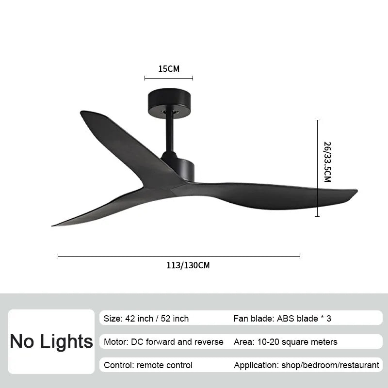 DecorBites™ Industrial Wind Ceiling Fans ABS Blades Remote Control Silent Operation