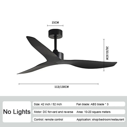 DecorBites™ Industrial Wind Ceiling Fans ABS Blades Remote Control Silent Operation