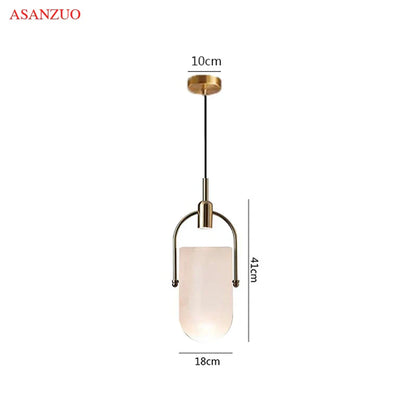 DecorBites™ Gradient Glass Pendant Light: Modern Nordic Hanging Fixture for Bedside Living Dining Decor