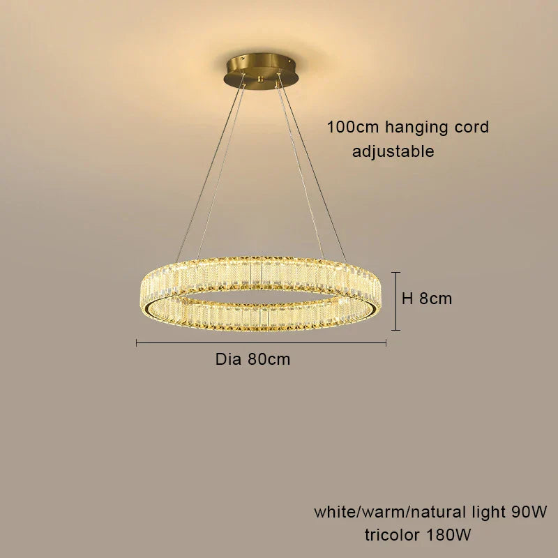 DecorBites™ Crystal Chandelier Pendant Lamps for Home Decor and Modern Living Room Lighting