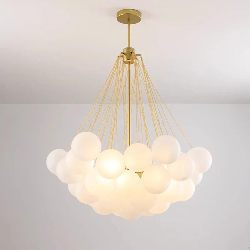 White Frosted Glass Chandelier