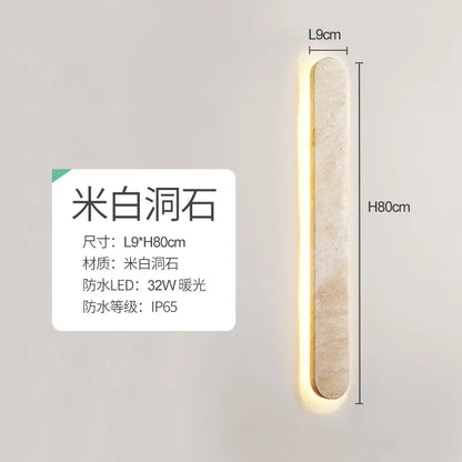 DecorBites™‎ مصباح حائط LED للفناء - مصباح خارجي عصري مقاوم للماء من الحجر الطبيعي