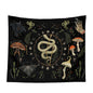 Decobites Botanical Witchy Tapestry: Hanging Boho Room Decor with Mushrooms and Snakes