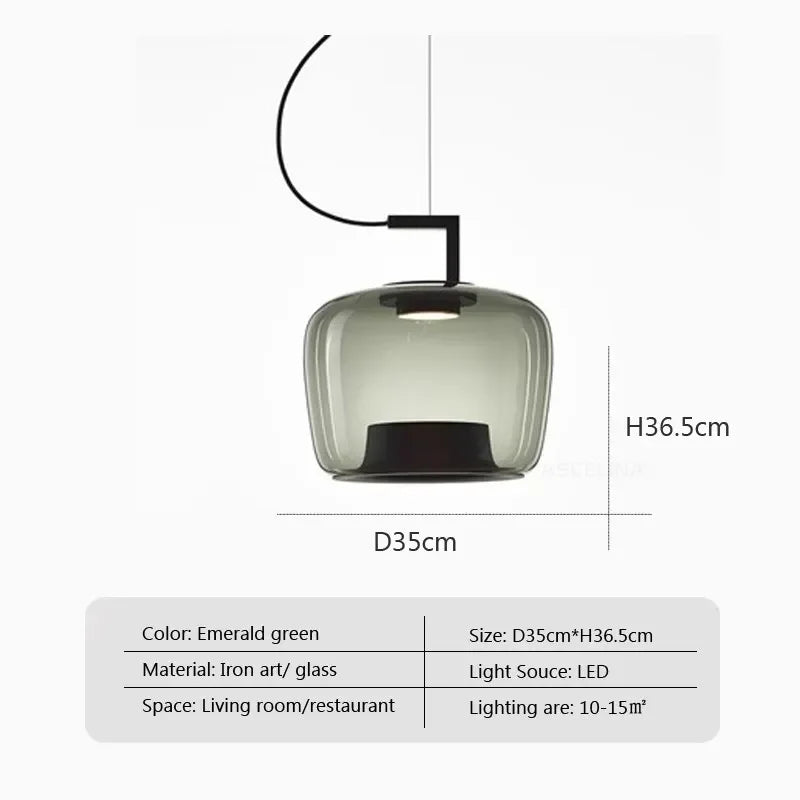 DecorBites™ Brokis Glass Pendant Lamp - Nordic Creative Hanging Light for Home and Hospitality