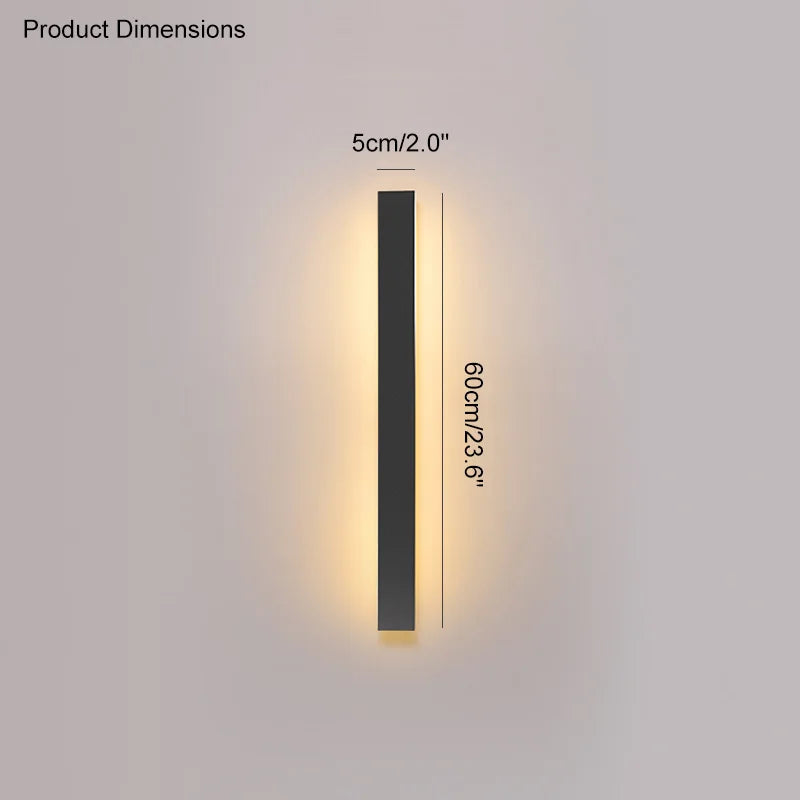ديكوربايتس™ مصباح حائط LED أسود مقاوم للماء | ديكور بسيط للحديقة الخارجية والشرفة والتراس