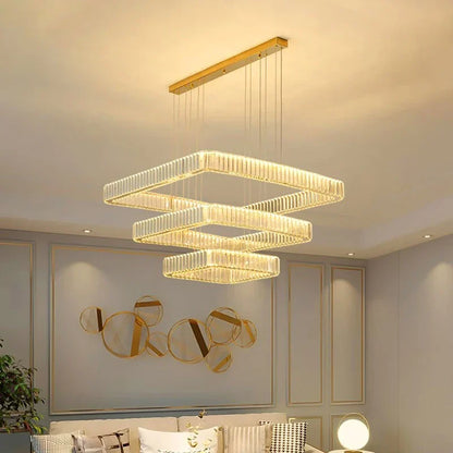 DecorBites™ Crystal Chandelier: Luxury Living Room & Bedroom Pendant Light