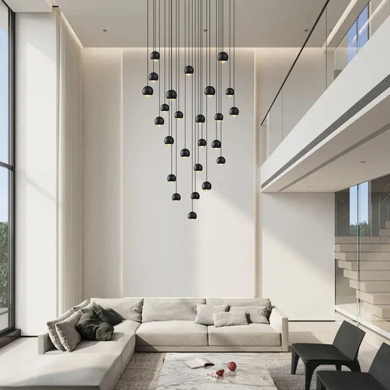 DecorBites™ Globe Lens Metal Chandelier for Living Room Kitchen Bedroom Cafe Staircase Villa