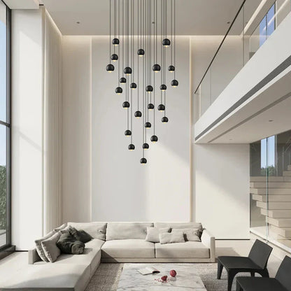 DecorBites™ Globe Lens Metal Chandelier for Living Room Kitchen Bedroom Cafe Staircase Villa