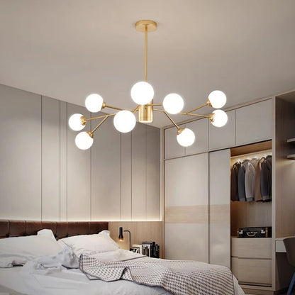 DecorBites™ Black Chandelier: Luxury Glass Pendant Light for Home, Bedroom, or Living Room