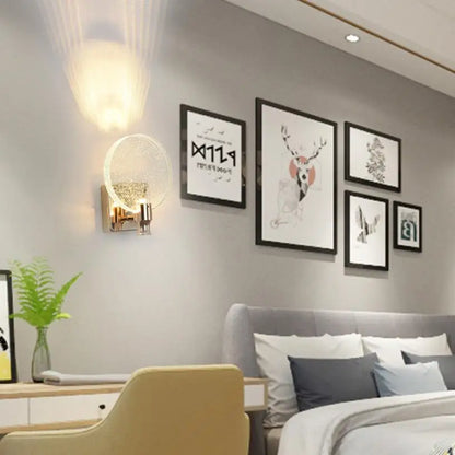 DecorBites™ Gold LED Crystal Wall Sconce for Modern Bedroom Bathroom Living Room Lighting