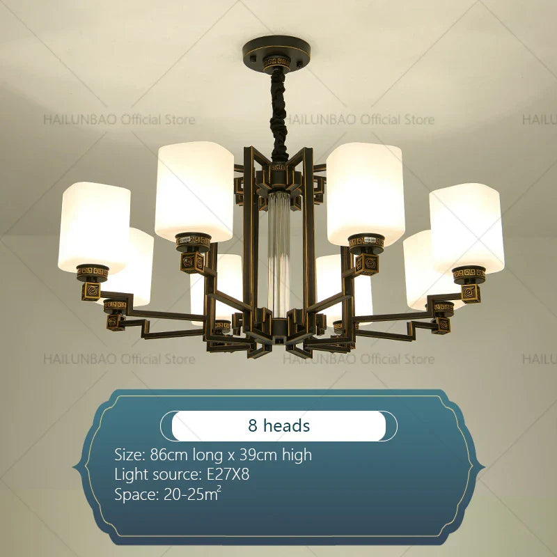 DecorBites™ Chinese Style Chandelier: Modern, Simple & Elegant Lighting for Living Room, Dining Room & Bedroom