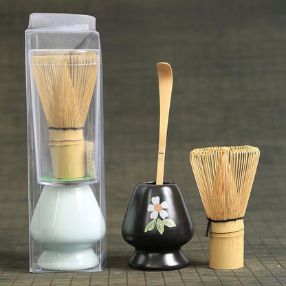 DecorBites™ Japanese Bamboo Tea Ceremony Set Matcha Whisk Brush Grinder Tools