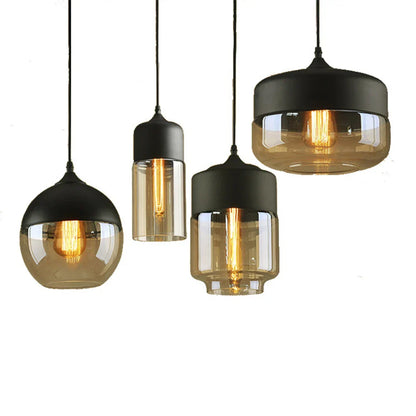 DecorBites™ Glass Shade Pendant Light, Industrial Kitchen Restaurant Decor Lighting