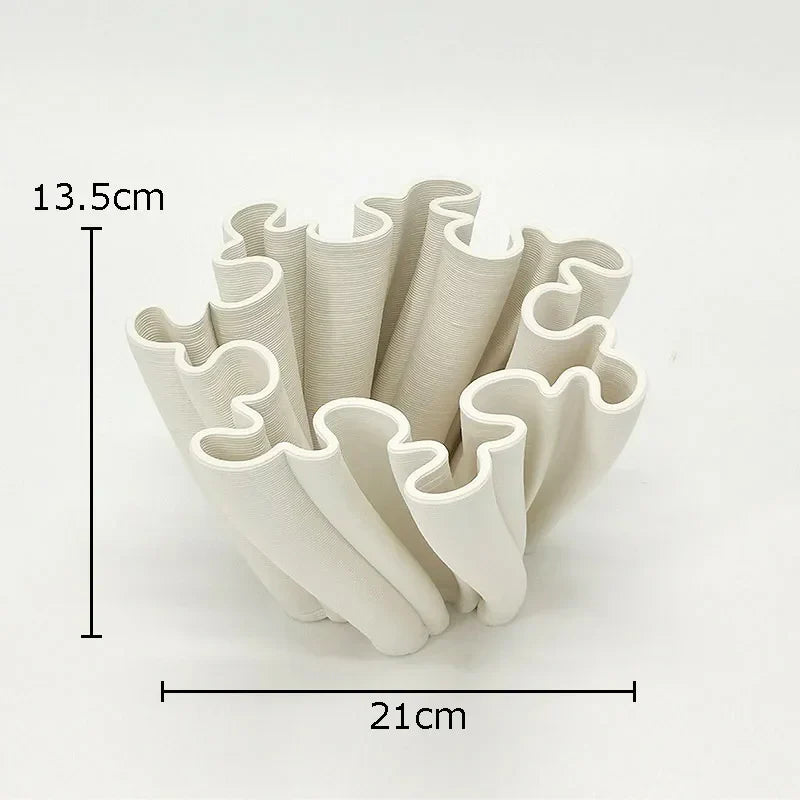 DecorBites™ Bud Shape Ceramic Vase Floral Arrangement Desk Decor Modern Artificial Flowers