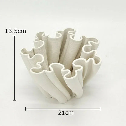 DecorBites™ Bud Shape Ceramic Vase Floral Arrangement Desk Decor Modern Artificial Flowers