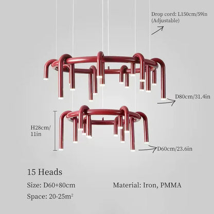 Modern 6-Light Metal Pendant Chandelier