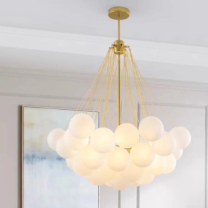 White Frosted Glass Chandelier