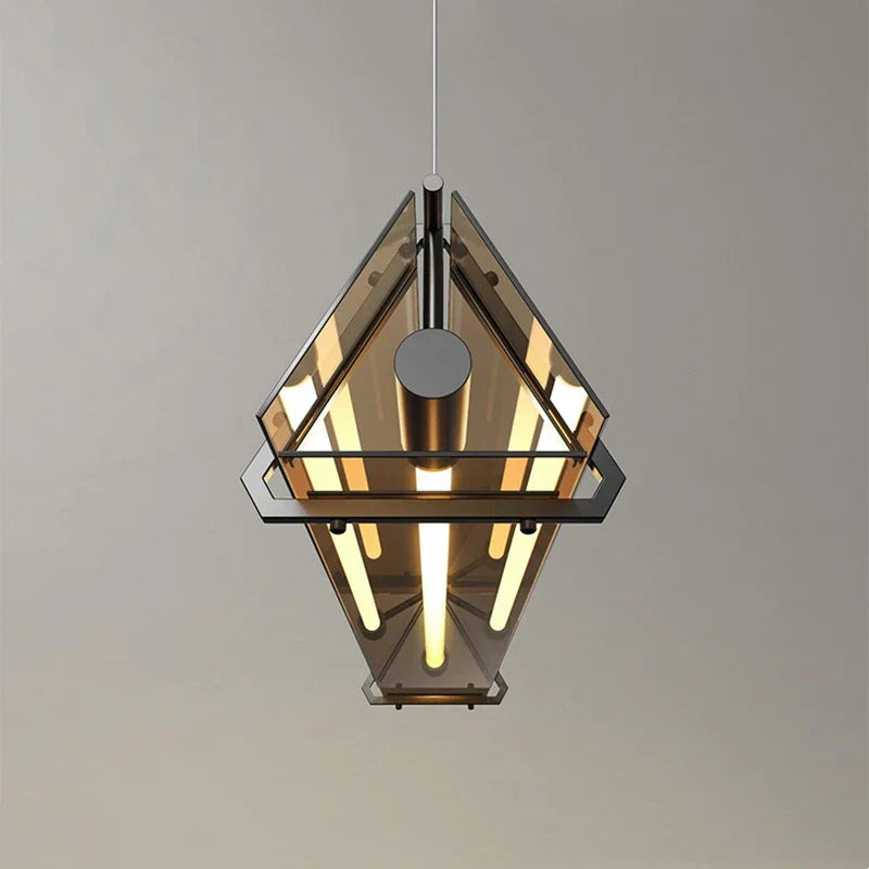 DecorBites™ Amber LED Pendant Lamp Tempered Glass Dining Table Minimalist Modern Design