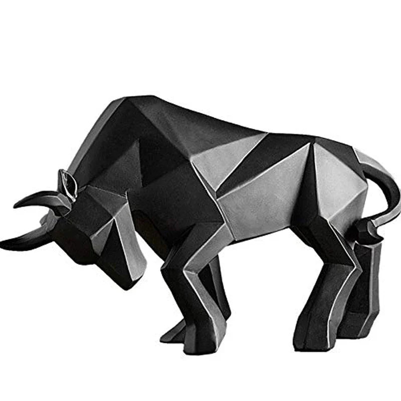 DecorBites™ Bull Bison Sculpture Abstract Animal Figurine Decor Ornaments for Home and Office