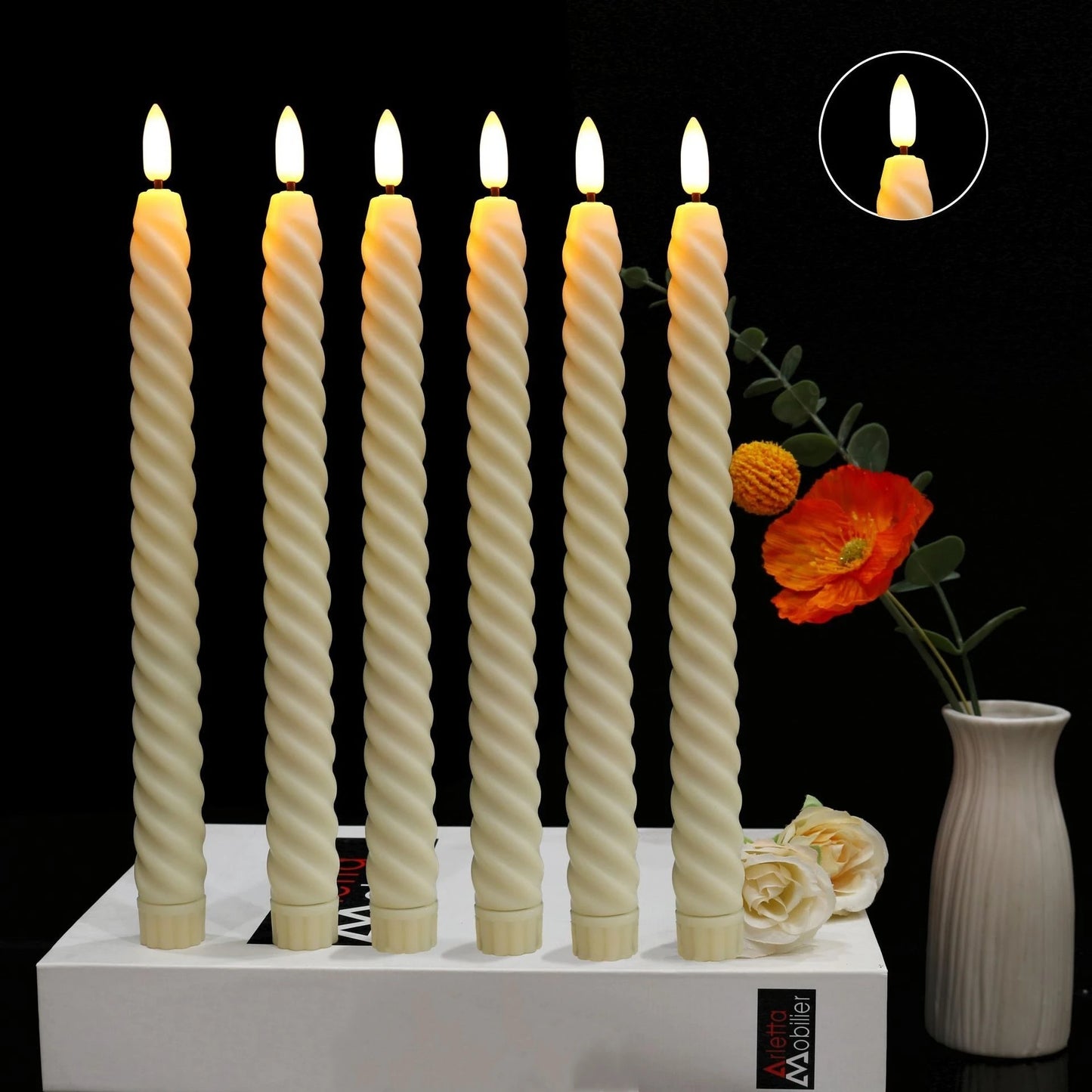 Remote or Not Spiral led Taper Candle Church CandleStick Twisted Battery Operated stick Candle Home Wedding table Decoration H25