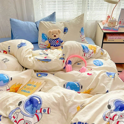 طقم لحاف قطني مريح مطبوع عليه رسوم متحركة من DecorBites™ للبالغين