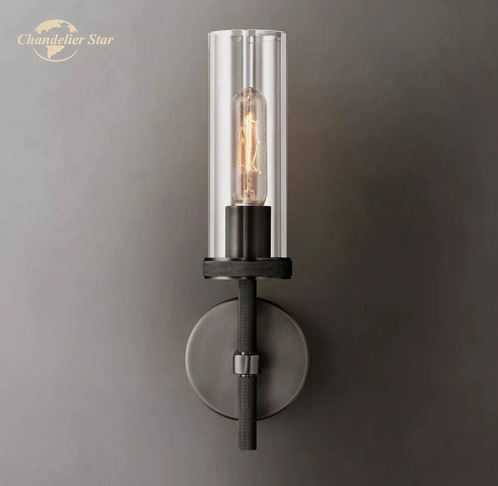 DecorBites™ LED Glass Wall Sconce: Modern Knurled Indoor Light for Bedroom, Bathroom, Living Room