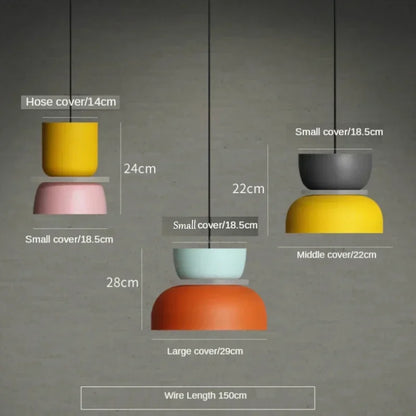 Macaron Acrylic Pendant Light With Iron Shade