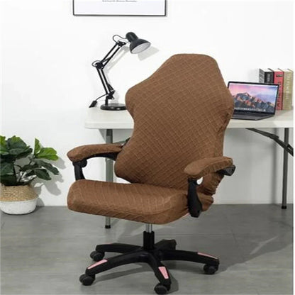 Decobites High Back Armchair Cover: Elastic Accent for Office Computer Game Solid Chair