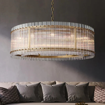 DecorBites™ Gold Double Layer Ring Crystal Pendant Light for Elegance in Every Room