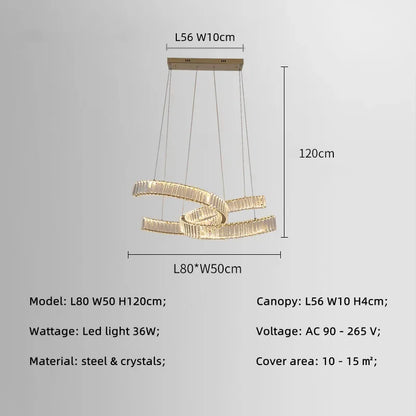 Lámpara colgante LED de cristal DecorBites™ con control remoto y regulador de intensidad.