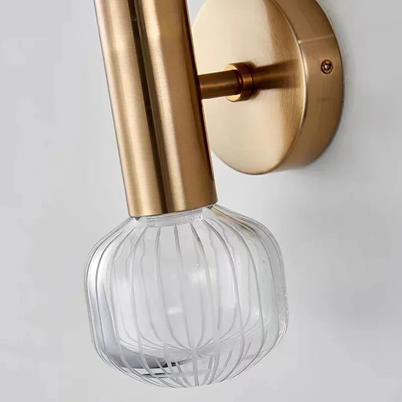 DecorBites™ LED Glass Wall Sconces for Home Decor and Lighting in Gold