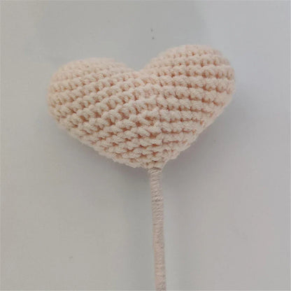 DecorBites™ Heart-Shaped Crochet Flower Bouquet - Handmade Wedding Home Decor & Family Gift