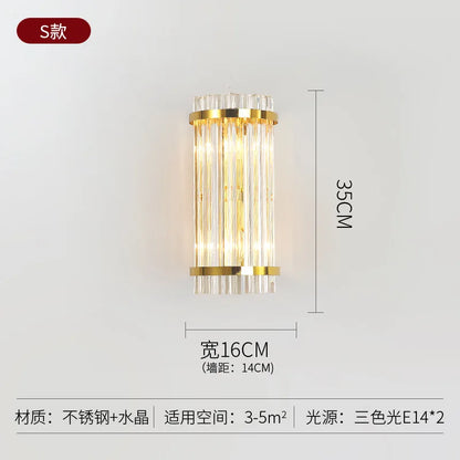 DecorBites™ Crystal Wall Lamp: Modern Luxury for Living Room, Bedroom, and Aisle