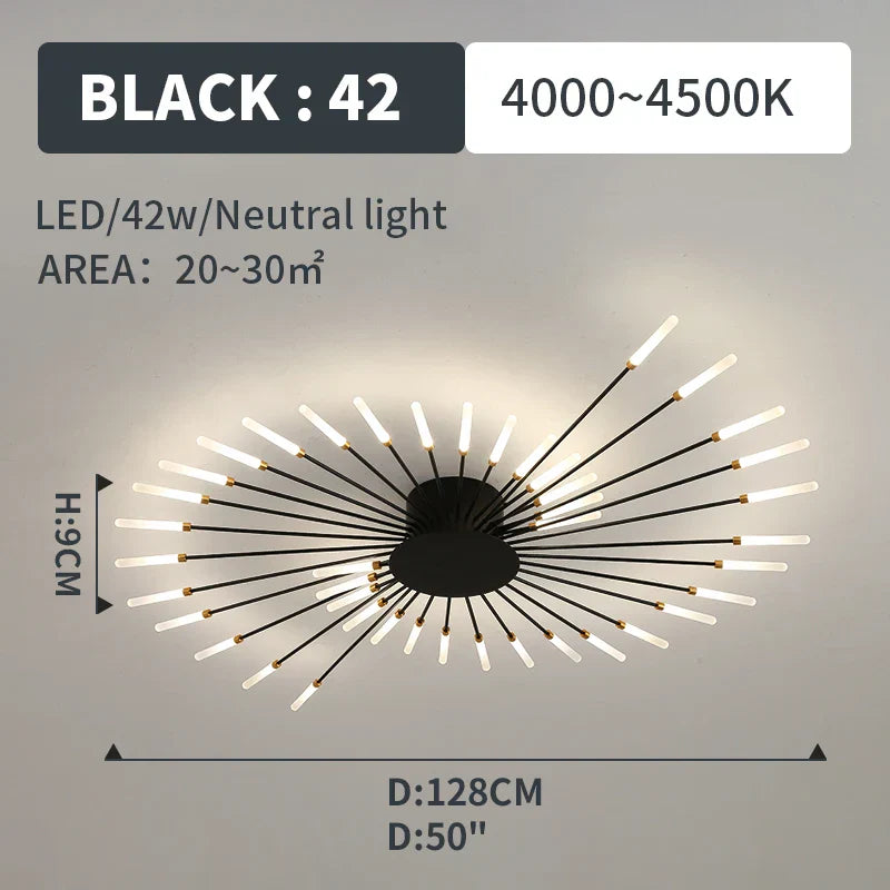 Lámparas Colgantes de Luces LED de Fuegos Artificiales™ Decorbites - Iluminación de Lámpara de Araña Moderna para Sala de Estar y Dormitorio
