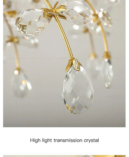 DecorBites™ Glass Flower Chandelier Ceiling Lamp - Nordic Crystal Branch Tree Lighting for Living Room and Bedroom