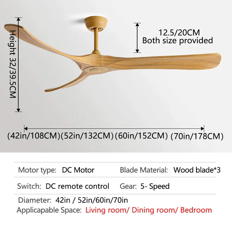 مروحة سقف DecorBites™ مقاس 70 بوصة سوداء بشفرات خشبية بتصميم أمريكي عصري للمطاعم الداخلية