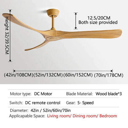 مروحة سقف DecorBites™ مقاس 70 بوصة سوداء بشفرات خشبية بتصميم أمريكي عصري للمطاعم الداخلية