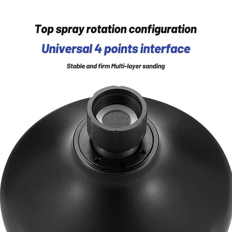 DecorBites™ Black High Pressure Mini Rainshower Shower Head for Water-saving Bath Experience