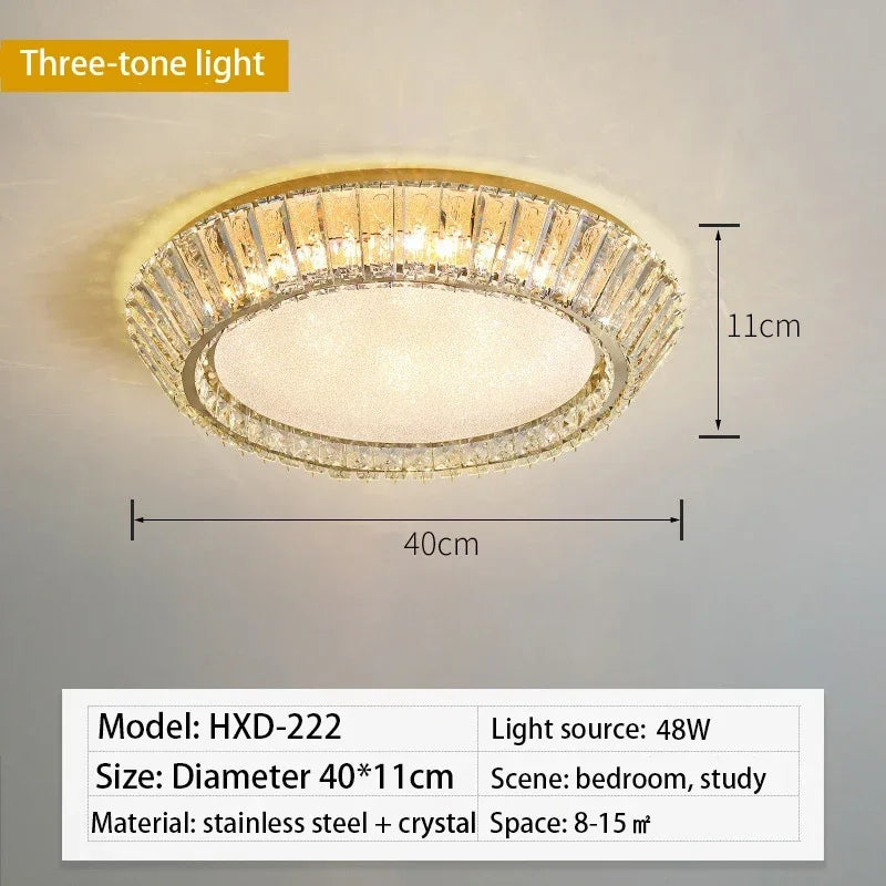 Decorbites™ Lámpara de techo LED de cristal dorado para comedor y sala de estar