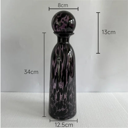DecorBites™ Leopard Texture Glass Vase: Modern Floral Vase for Chic Room Decor