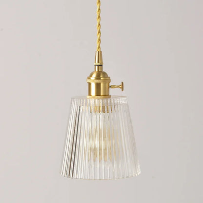 Vintage Nordic Striped Glass Pendant Light