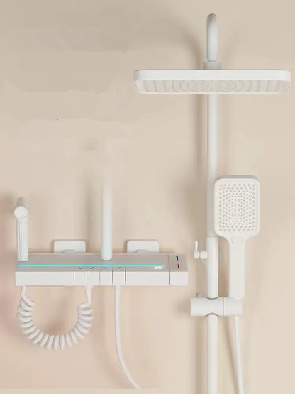 DecorBites™ Brass Shower Faucet Set with Intelligent Atmosphere Light and Pressurized System