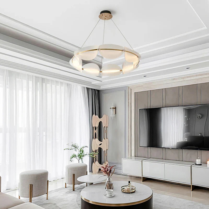 DecorBites™ Circular Petal LED Chandelier for Home Decor - Nordic Luxury Lighting Fixtures