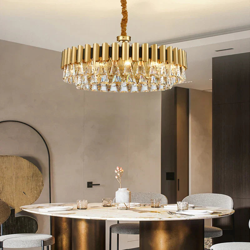 Gold Nordic Crystal Chandelier Polished Dia100cm