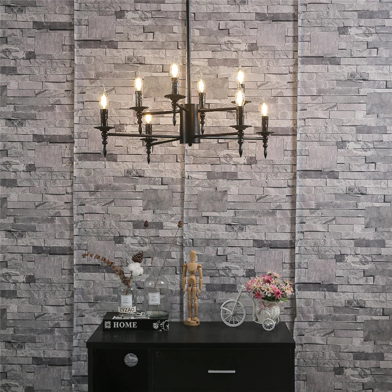 DecorBites™ Iron Art LED Candle Chandelier Pendant Light for Living Room & Kitchen