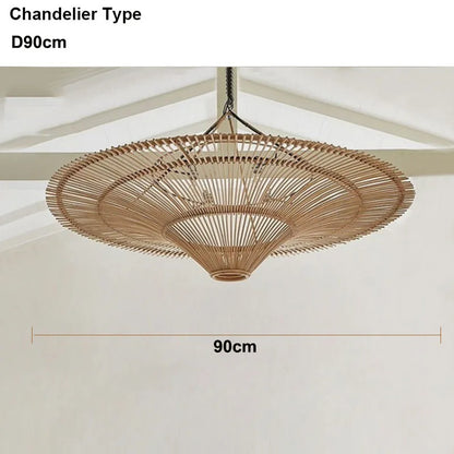 DecorBites™ Handmade Rattan Pendant Light for Dining Room, Living Room, Bedroom, Hotel