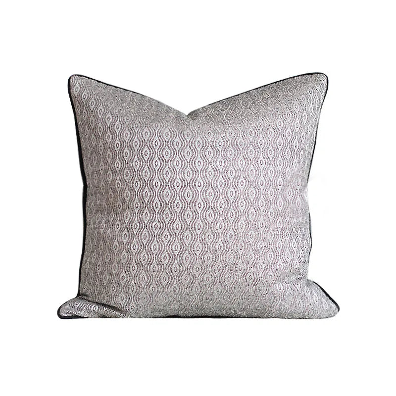 DecorBites™ Dark Orange Geometric Petals Leather Patched Lumbar Pillow Cover Luxury Case